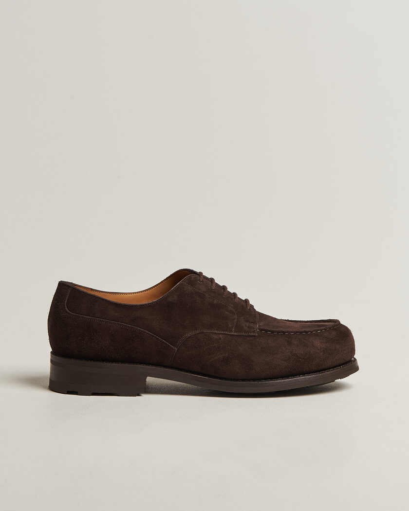  J.M. Weston Golf Derby Dark Brown Suede – Brun