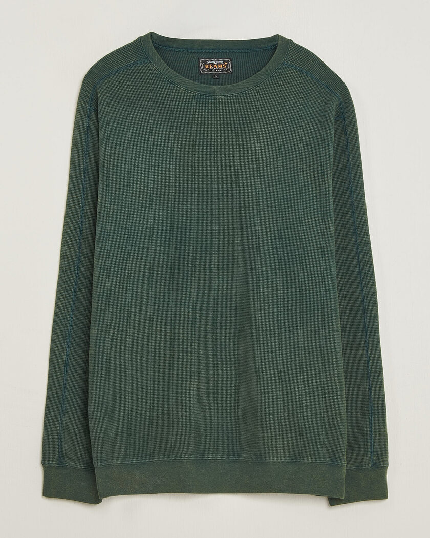 BEAMS PLUS Fade Thermal Crew Green – Grøn