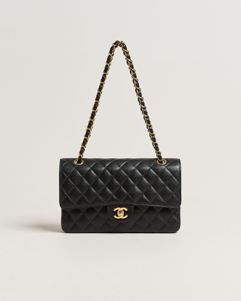 Chanel Pre-Owned Classic Medium Double Flap Bag Caviar Black – Sort