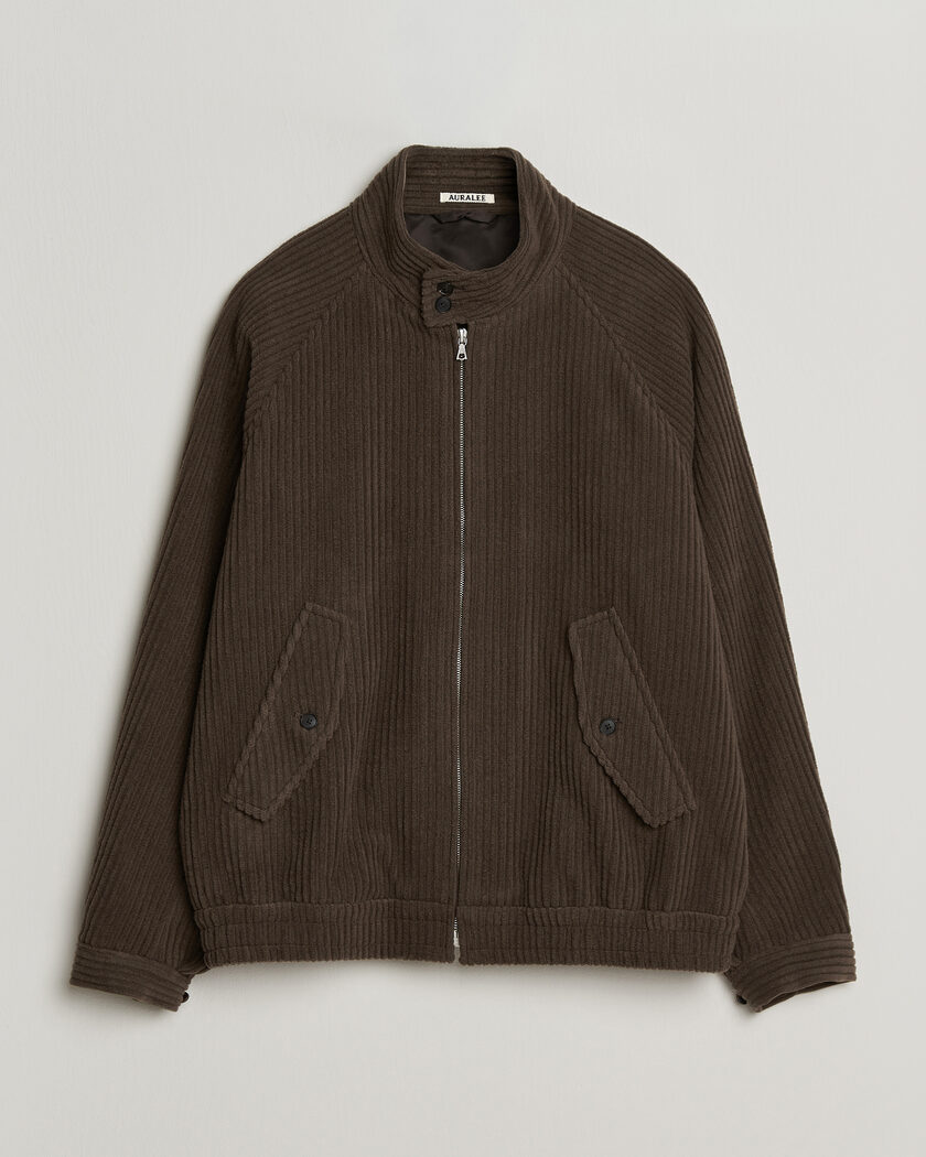 Auralee Wool Cashmere Corduroy Zip Jacket Smoky Brown – Brun