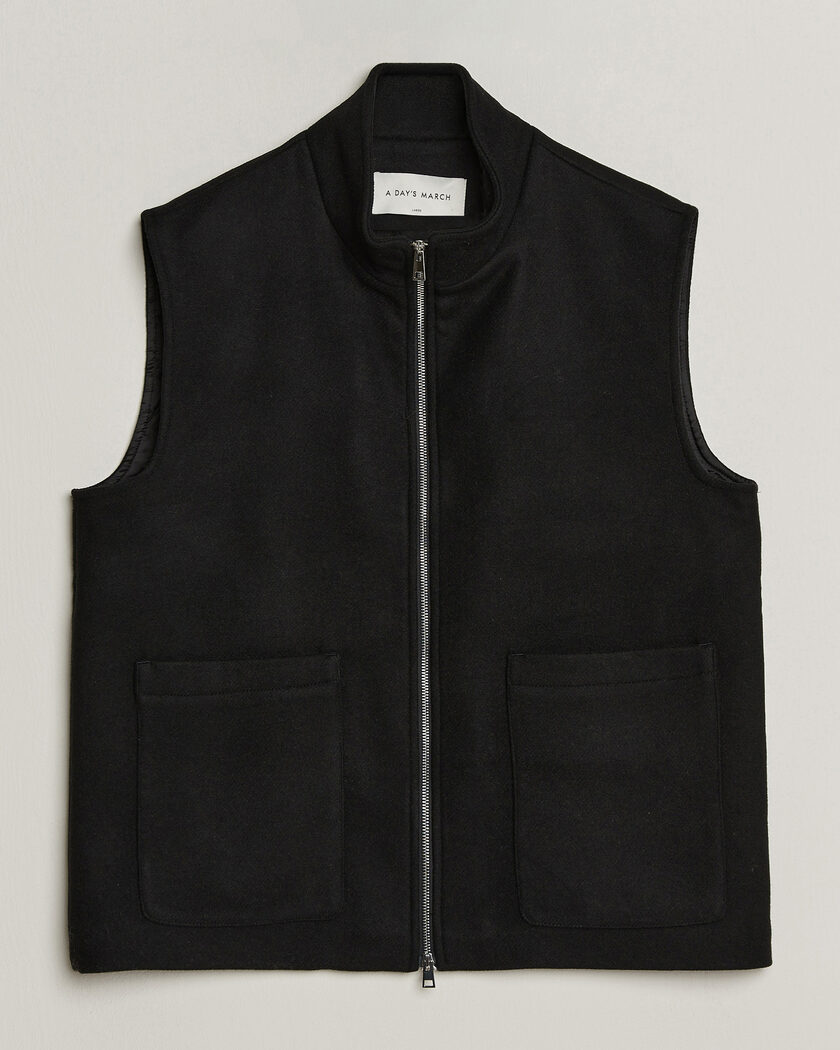 A Day's March Canora Lined Wool Vest Black – Sort