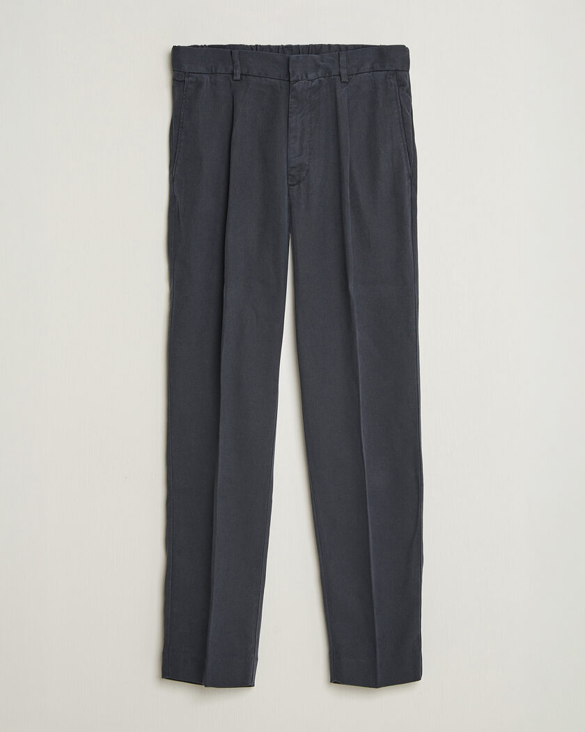 A Day's March Smart Lyocell Trousers Navy – Blå