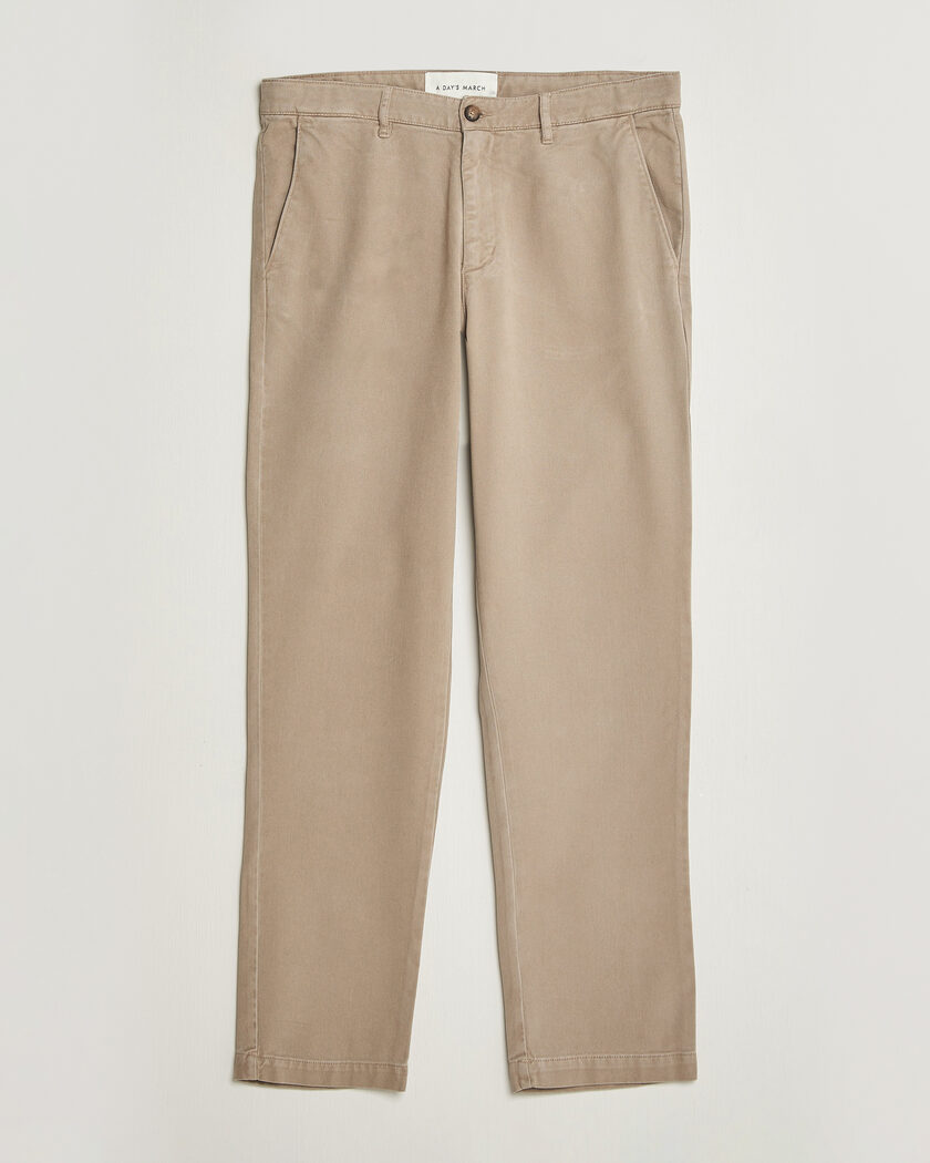 A Day's March Miller Cotton/Lyocell Trousers Greige – Beige