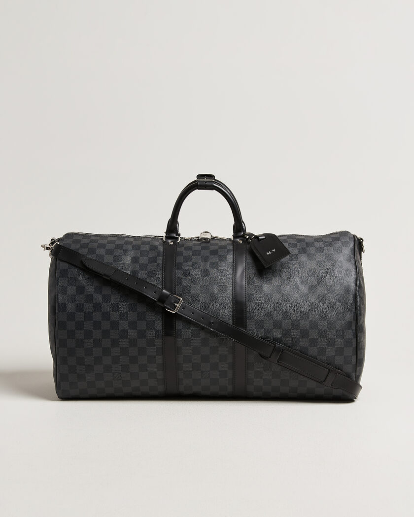 Louis Vuitton Pre-Owned Keepall Bandouliére 55 Damier Graphite – Sort
