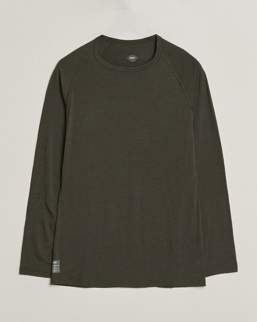 SOAR Running LS Merino/Silk Base Layer Forest – Grøn