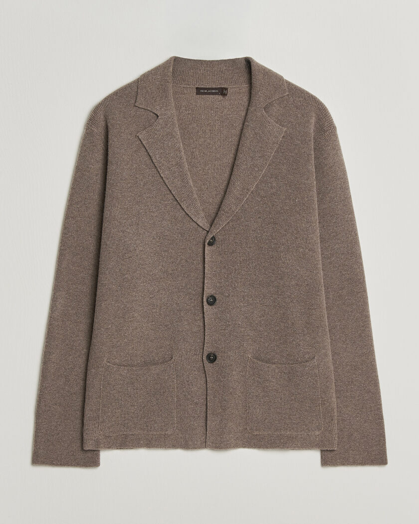Oscar Jacobson Antonio Knitted Blazer Taupe – Brun