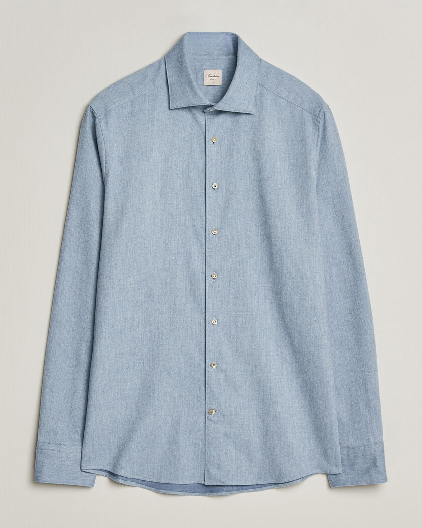 Stenströms Slimline Flannel Shirt Blue – Blå