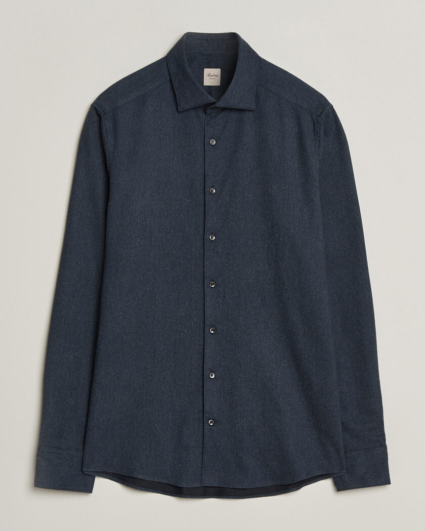 Stenströms Slimline Flannel Shirt Navy – Blå
