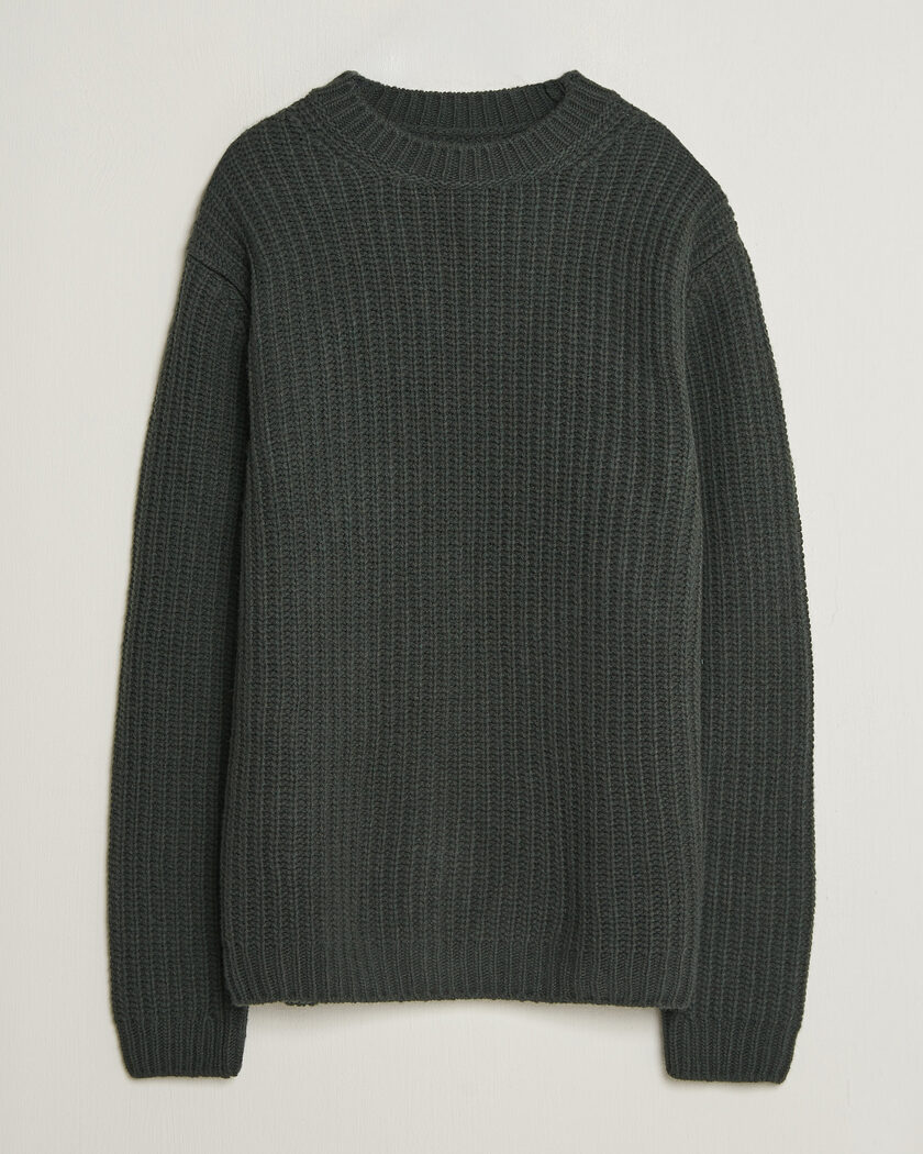 Nudie Jeans Gurry Chunky Knitted Sweater Racing Green – Grøn