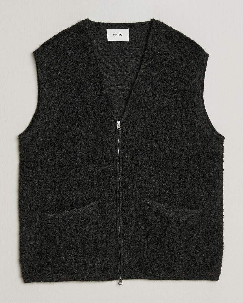 NN07 Mads Wool Fleece Vest Antracite Melange – Grå