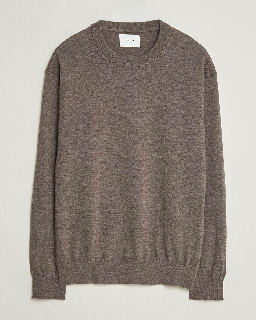 NN07 Nate Wool Knitted Crew Neck Mable Husk – Brun