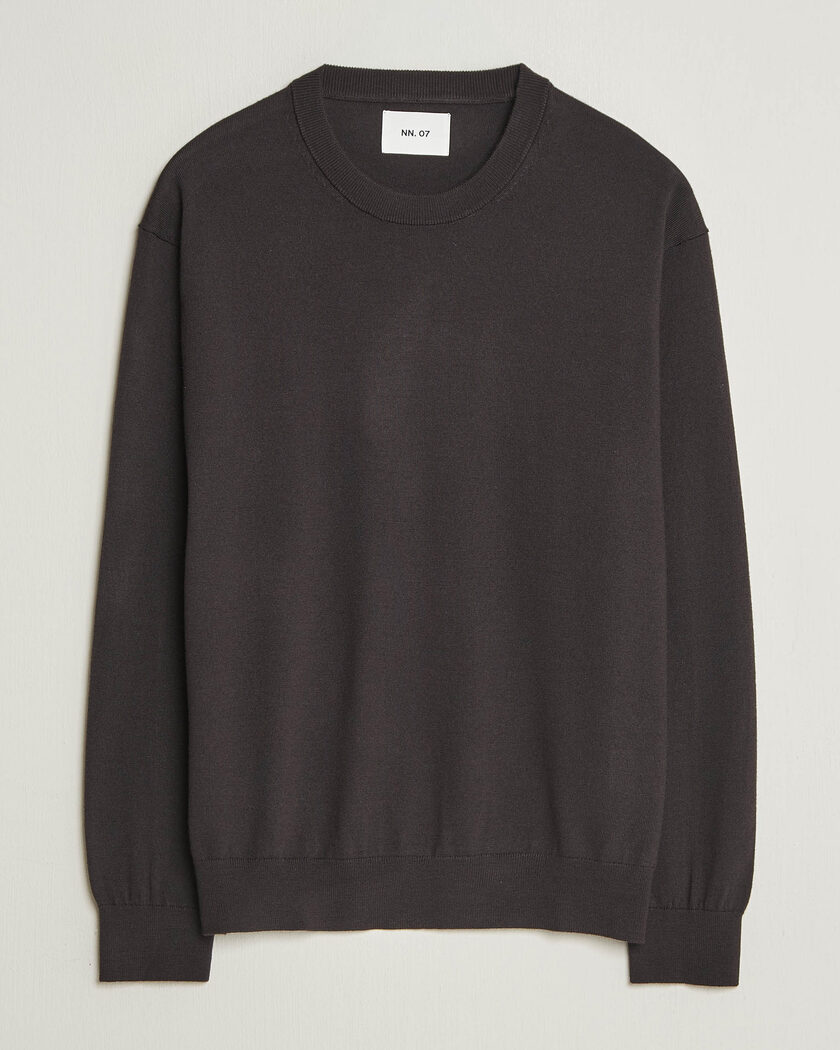 NN07 Nate Wool Knitted Crew Neck Deep Truffle – Brun
