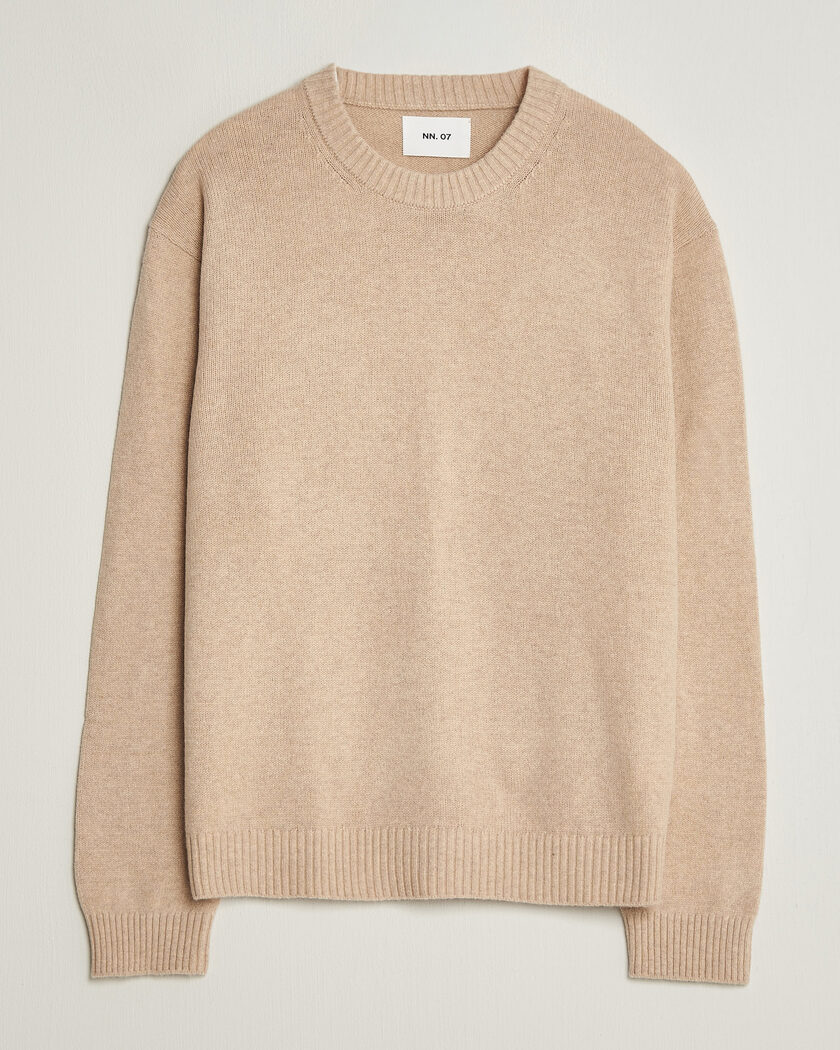 NN07 Russel Wool/Cotton Knitted Sweater Ecru – Hvid