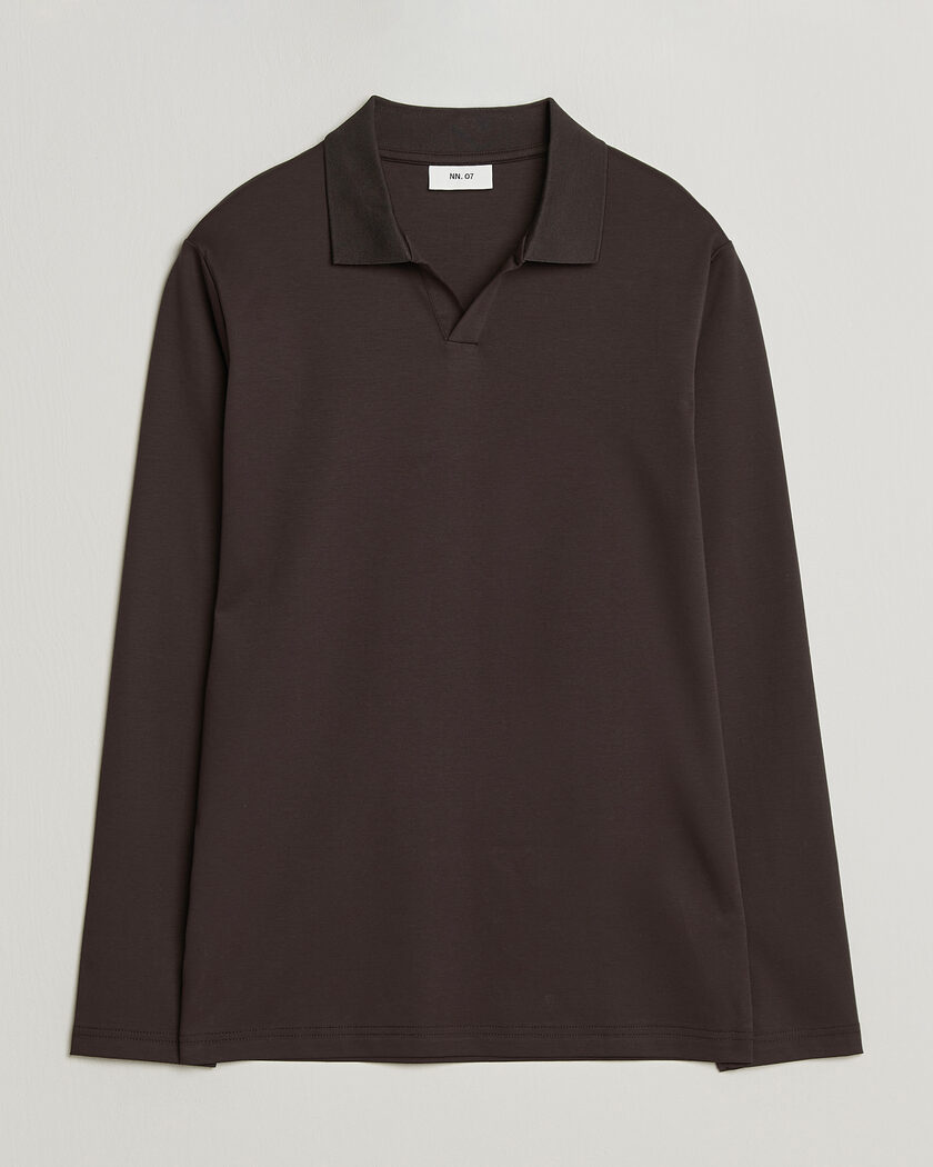 NN07 Paul Long Sleeve Polo Deep Truffle – Brun