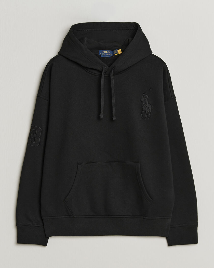 Polo Ralph Lauren Heavy Weight Tonal Pony Hoodie Polo Black – Sort