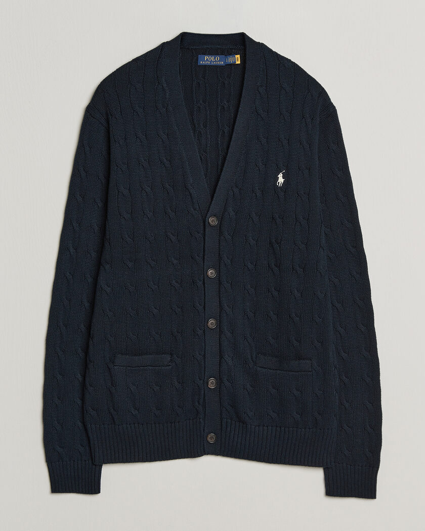 Polo Ralph Lauren Cotton Cable Cardigan Hunter Navy – Blå