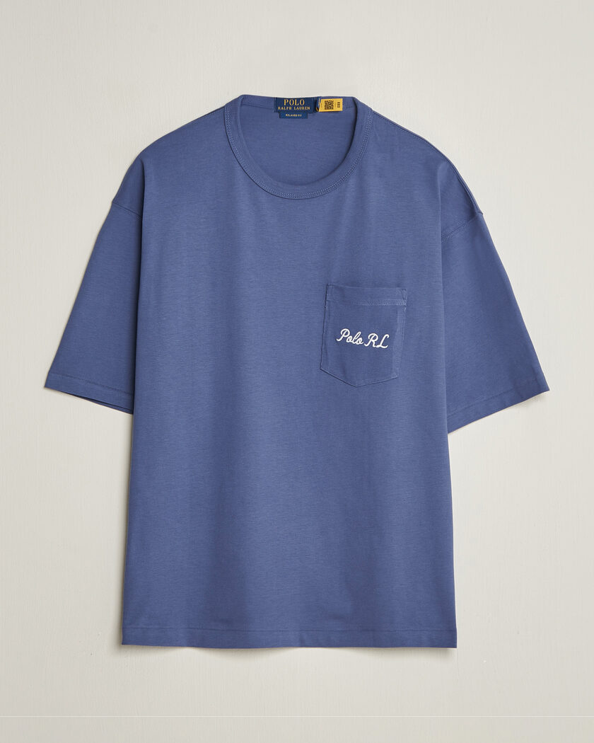  Polo Ralph Lauren Back Print Bear Pocket Tee Classic Blue – Blå