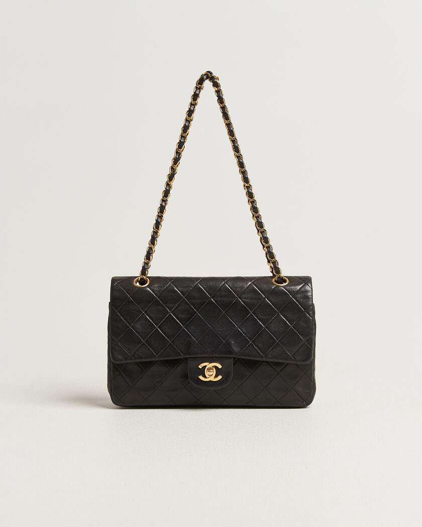 Louis Vuitton Pre-Owned Chanel Pre-Owned Classic Medium Double Flap Bag Lambskin Black – Sort