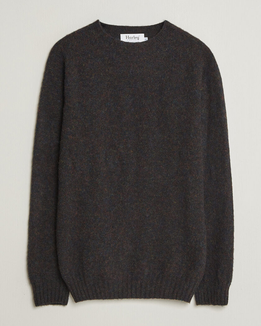 Harley Of Scotland Brushed Supersoft Lambswool Crewneck Volcano – Flerfarvet