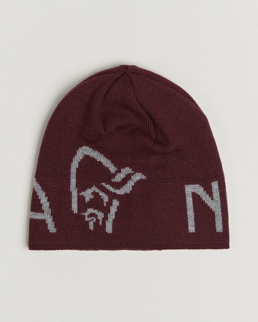Norrøna Mid Merino Wool Logo Beanie Port – Rød