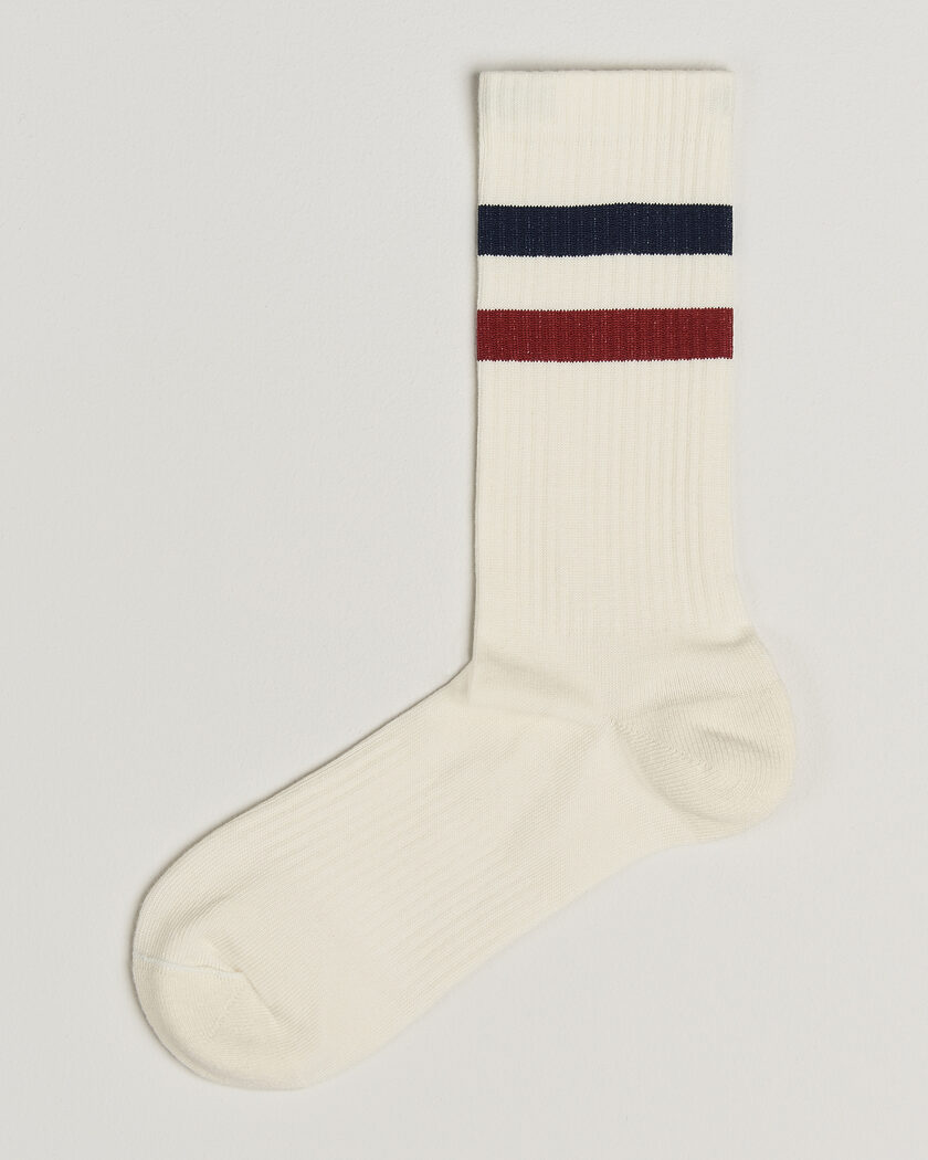 Sweyd Two Stripe Cotton Socks Navy/Red/White – Hvid