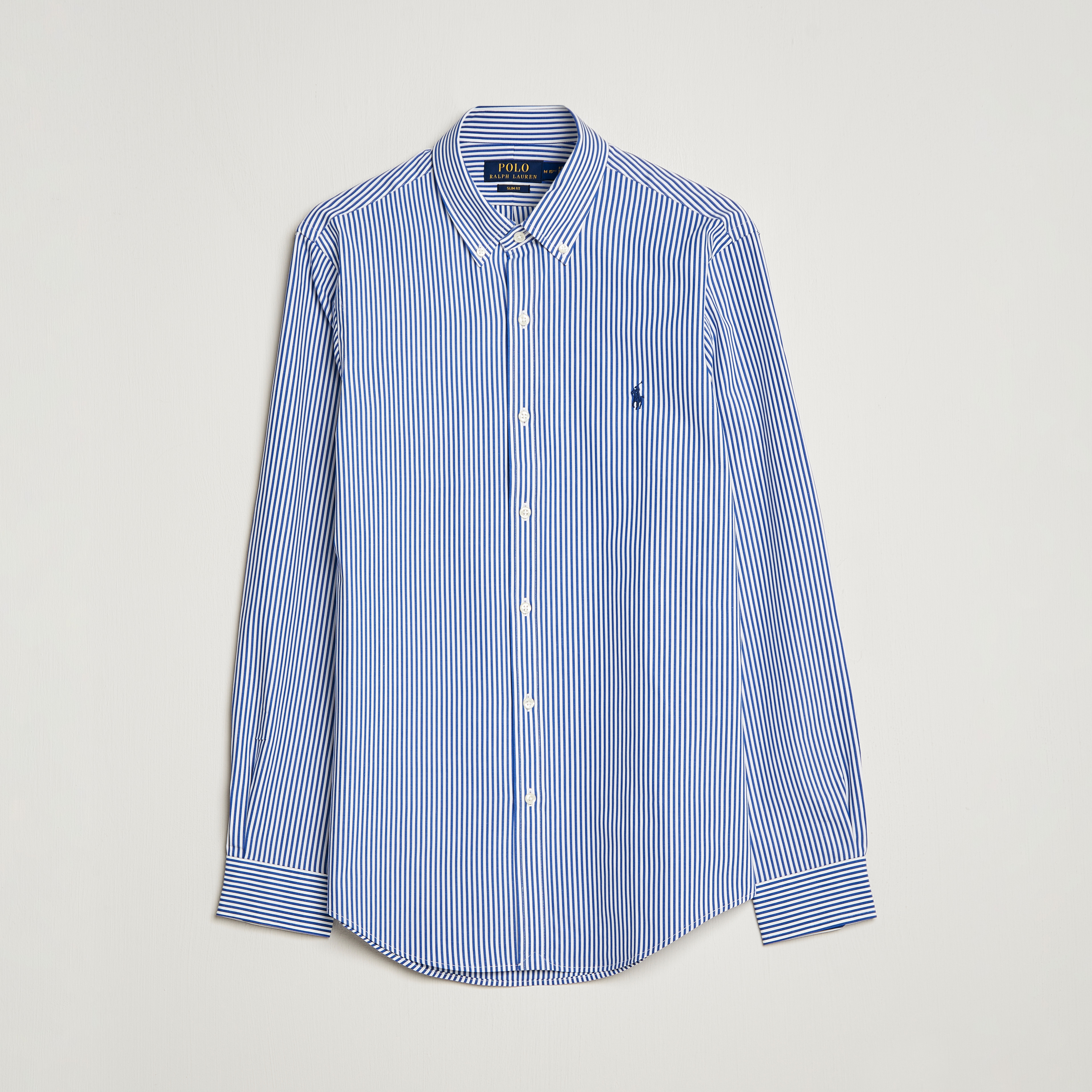 erotisk virksomhed Opmuntring Polo Ralph Lauren Slim Fit Big Stripe Poplin Shirt Blue/White - CareOfCarl.