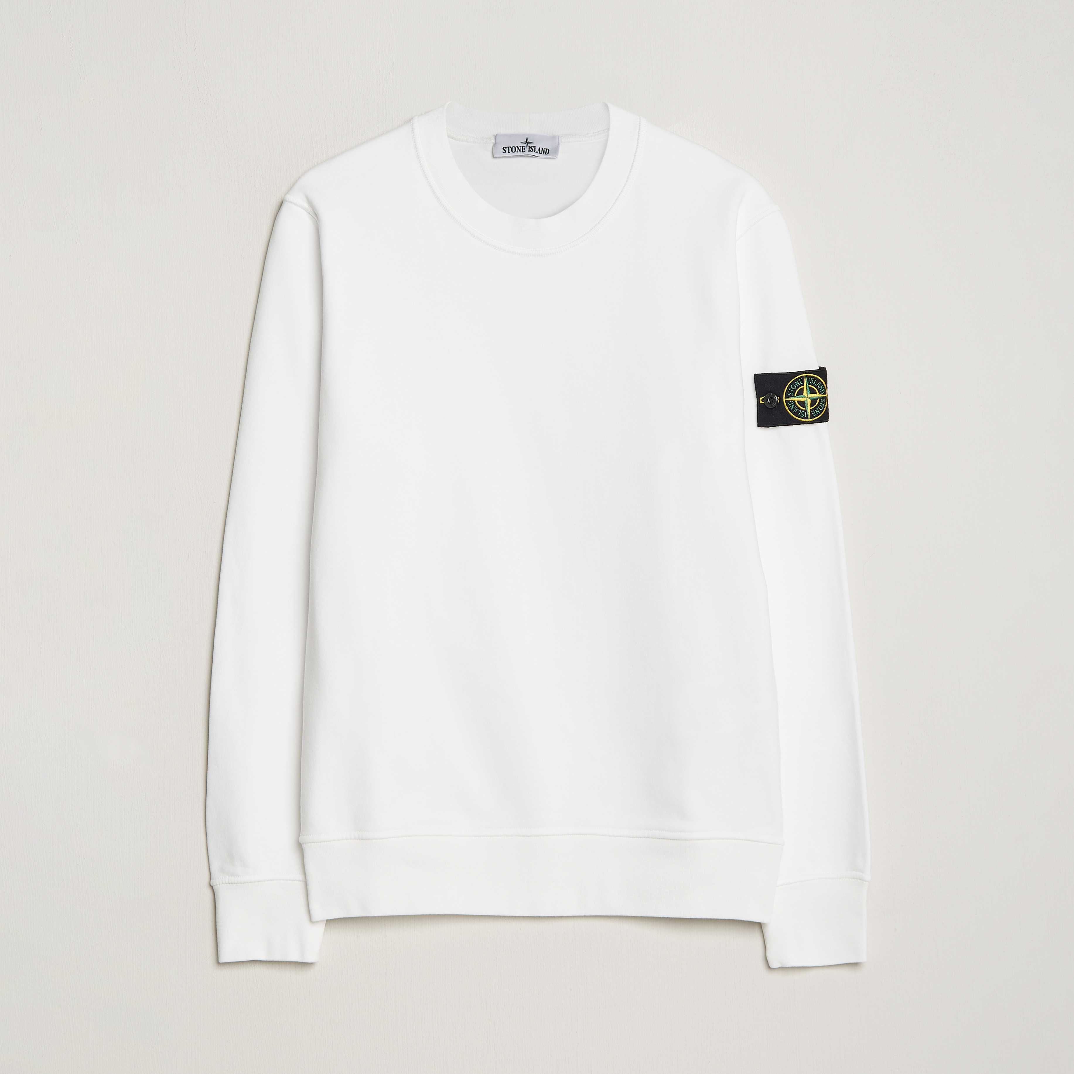PEF modstand leje Stone Island Garment Dyed Fleece Sweatshirt White - CareOfCarl.dk
