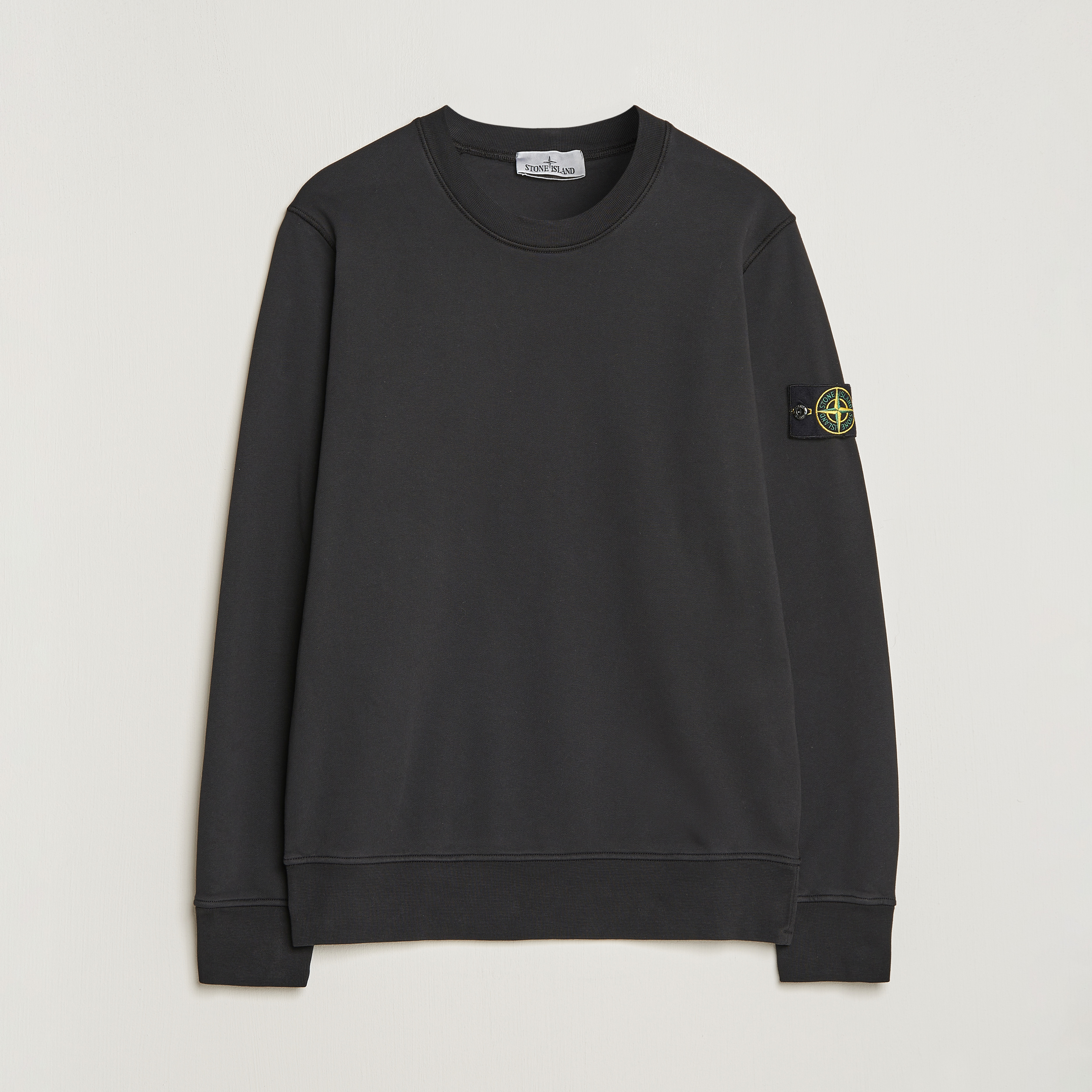 aktivering Minimer entreprenør Stone Island Garment Dyed Fleece Sweatshirt Black - CareOfCarl.dk