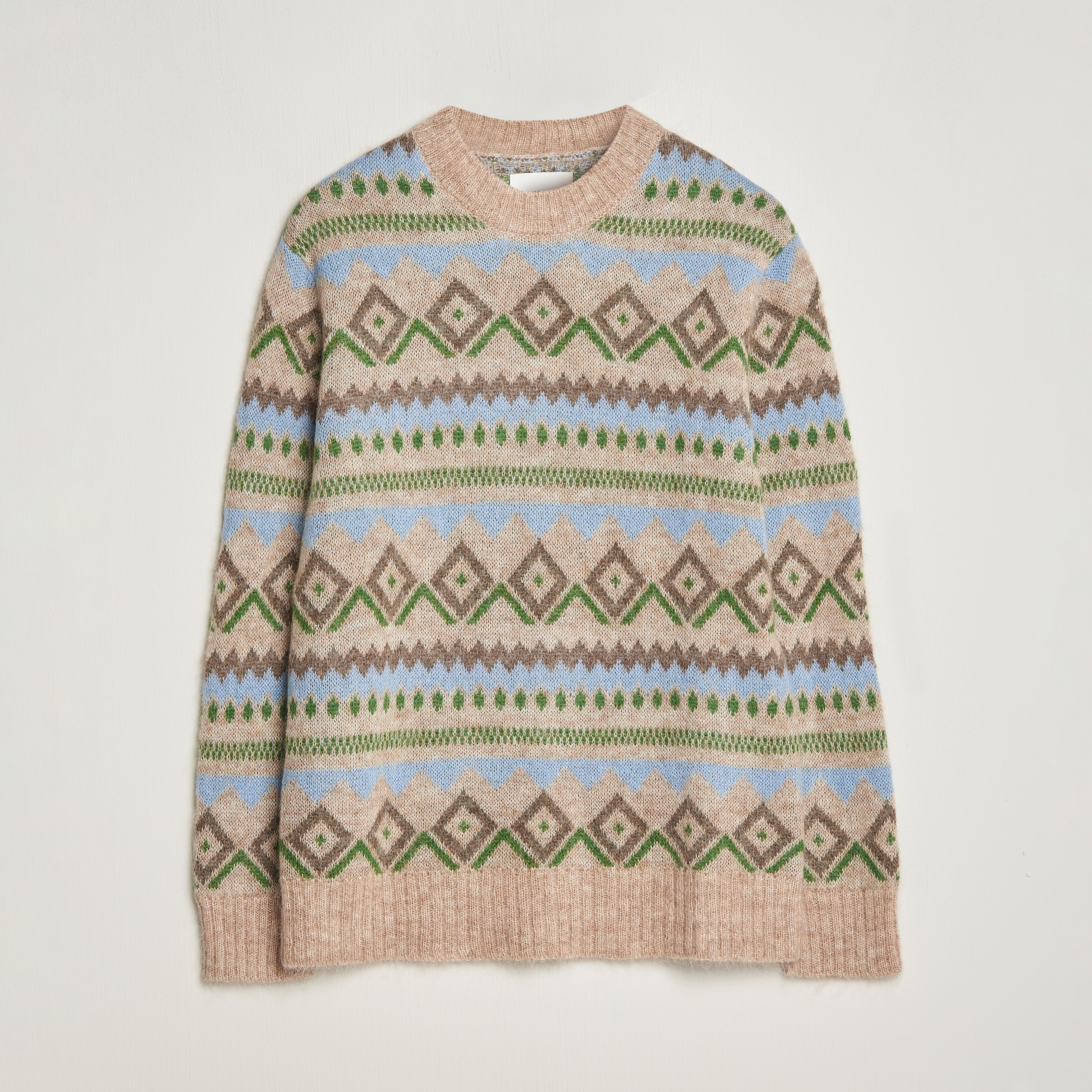 Ansøgning mirakel gør det fladt NN07 Morgan Wool Fairisle Sweater Nature Melange - CareOfCarl.dk