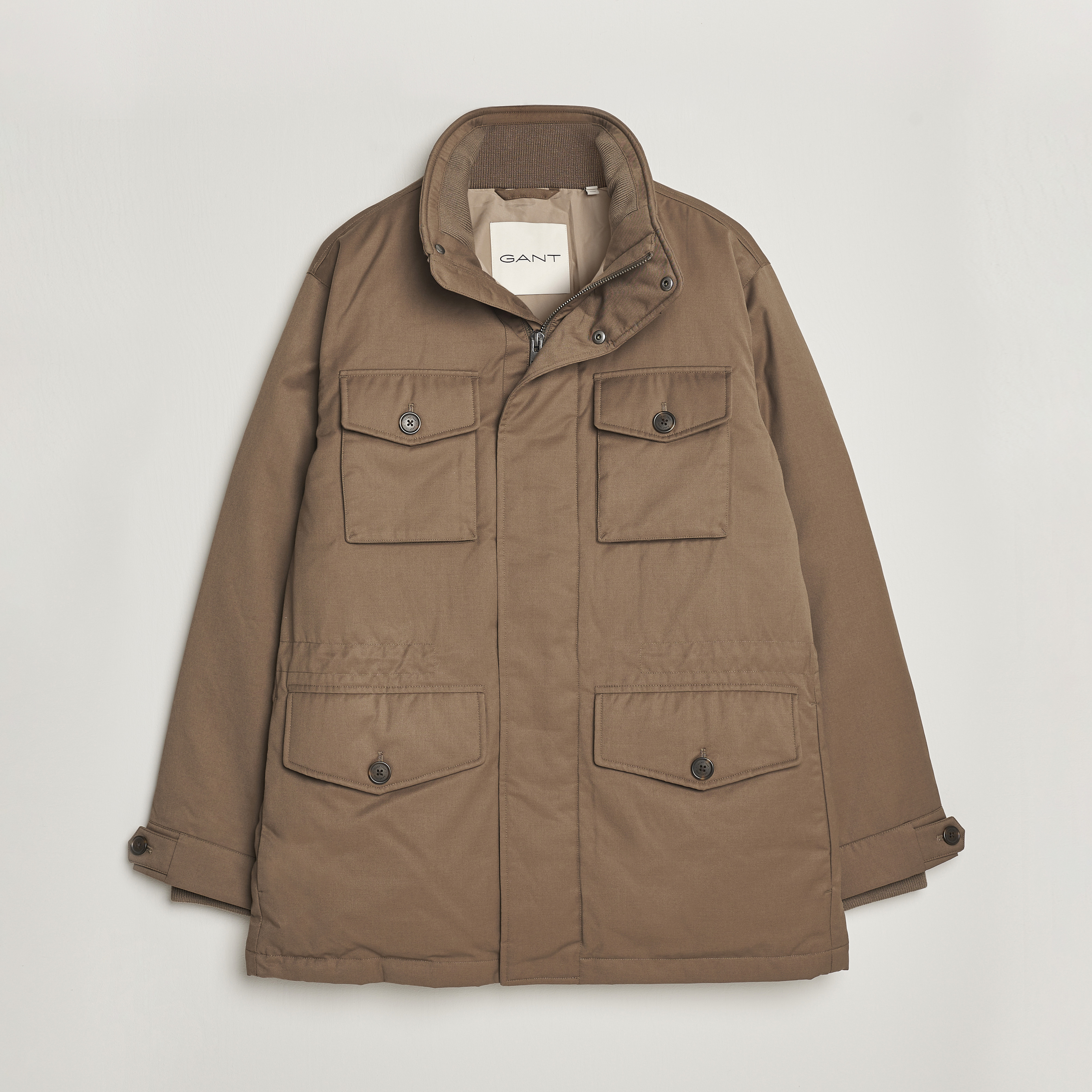 GANT Flannel Padded jacket Brown - CareOfCarl.dk