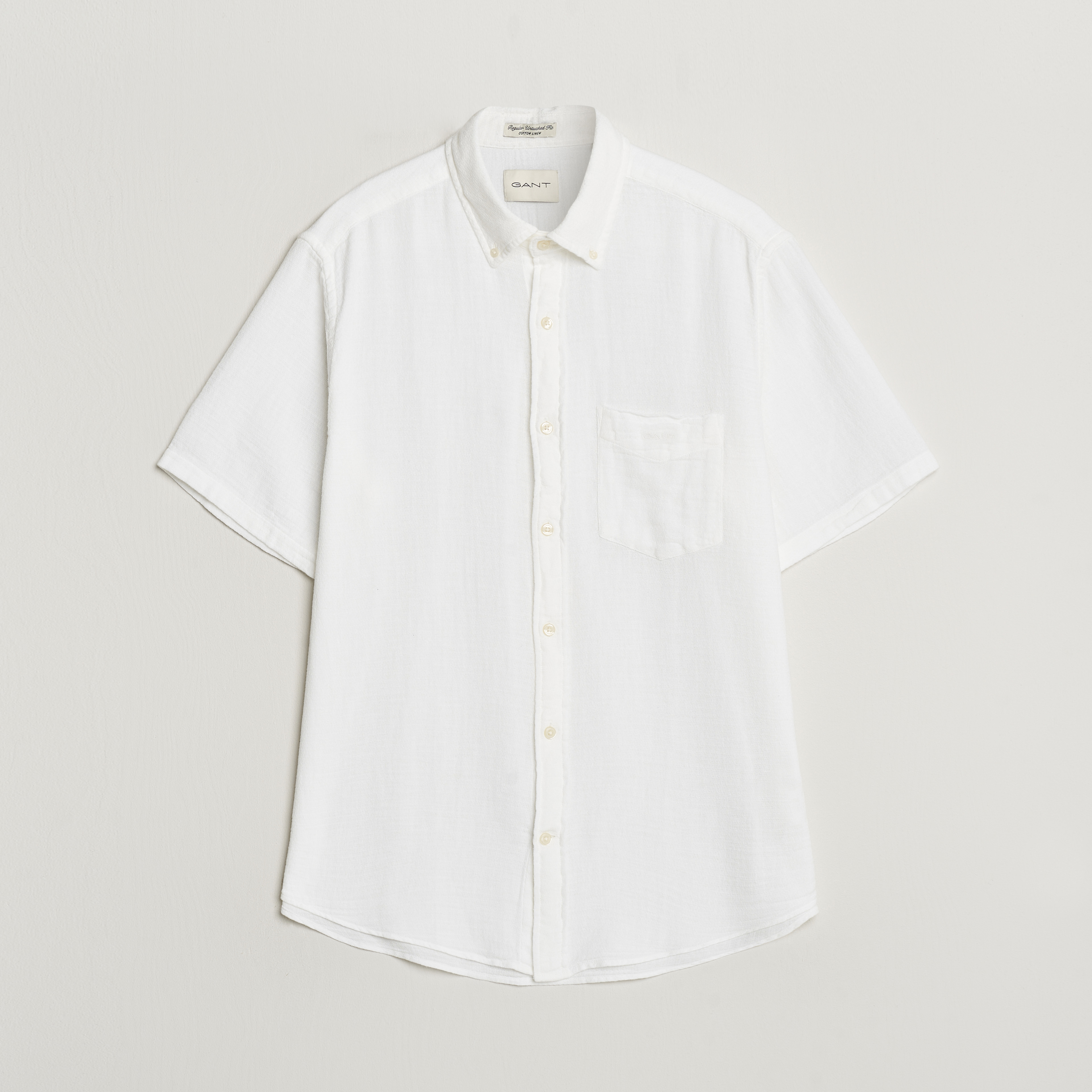 Gant Women White Solid Round Neck Short Sleeves T-Shirt