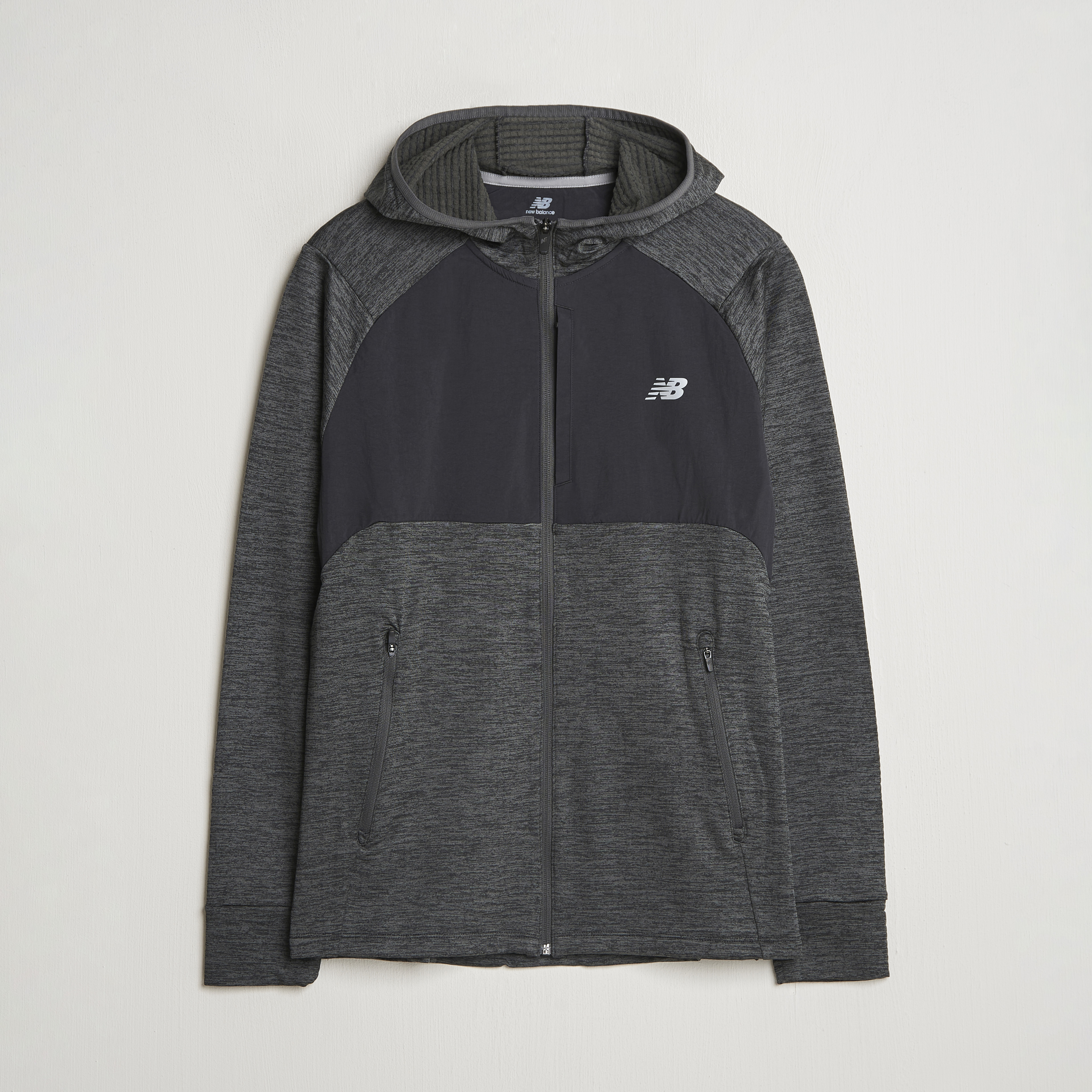 New Balance Cold New Balance Running Heat Grid Hooded Full Zip Black - CareOfCarl.dk