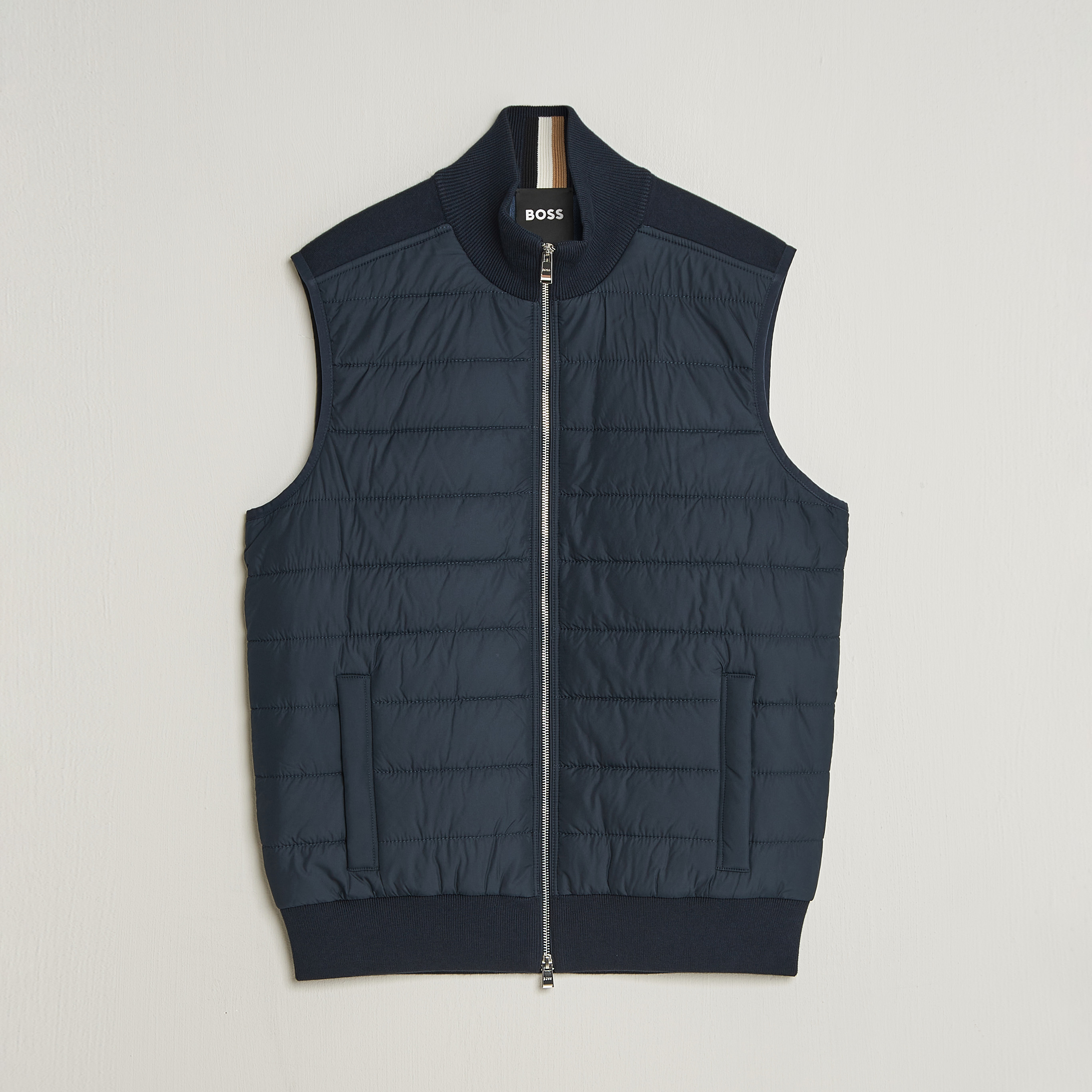 BOSS BLACK Urwin Cotton/Wool Vest Dark Blue - CareOfCarl.dk