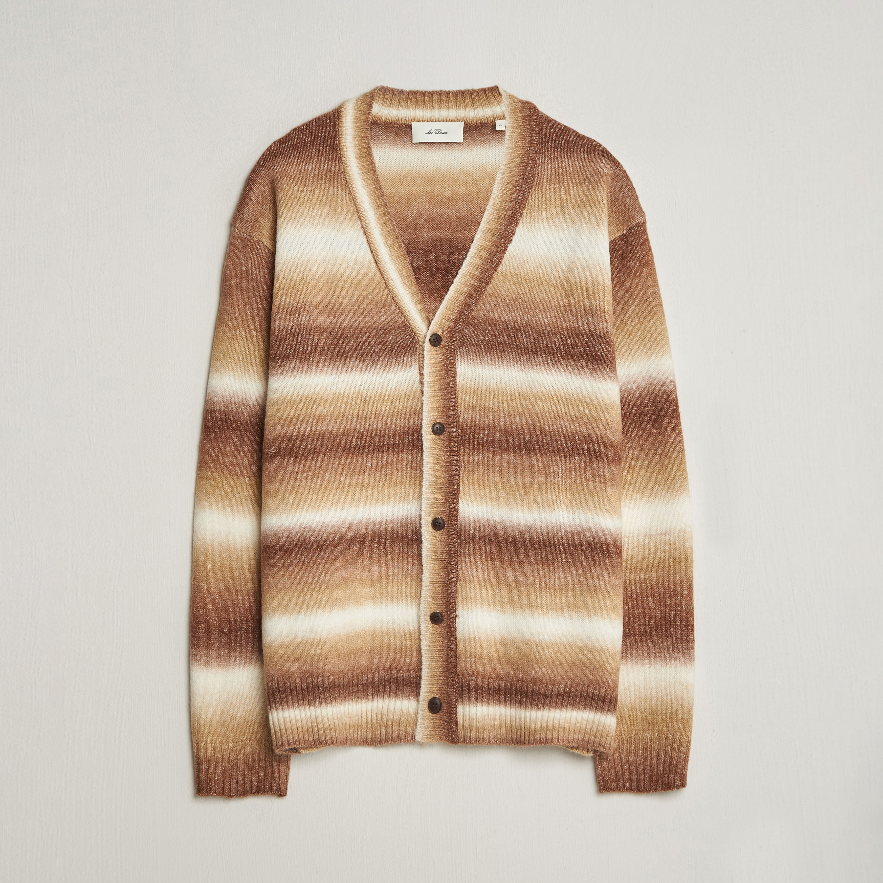 Les Deux Boston Gradient Knitted Cardigan Teak Brown - CareOfCarl.dk
