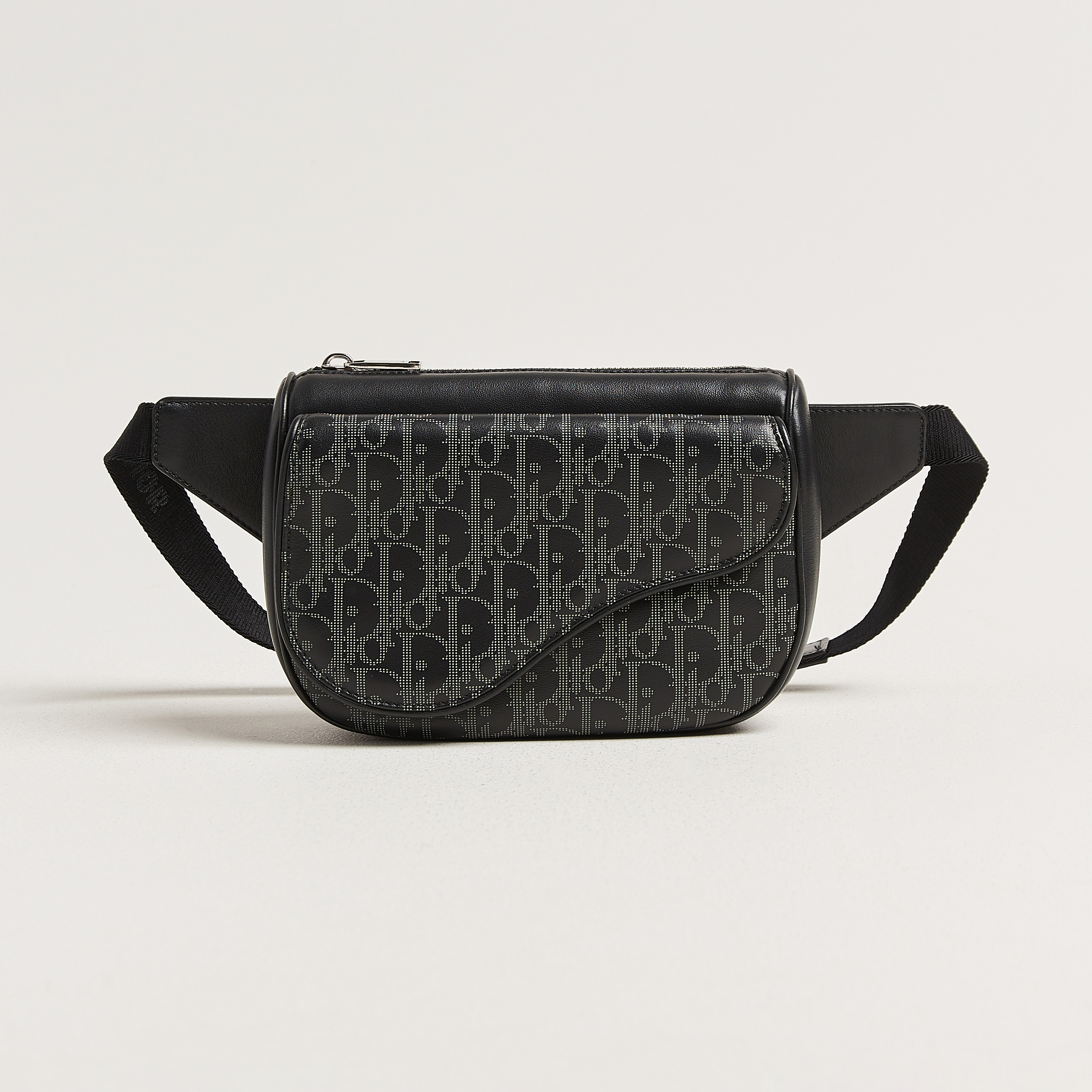 Dior Pre-Owned Saddle Bag Oblique Leather Black – Sort