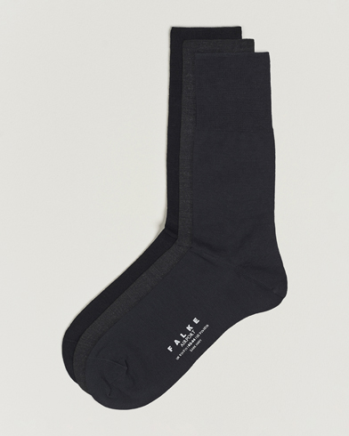 Herre | Gamle produktbilleder | Falke | 3-Pack Airport Socks Dark Navy/Black/Anthracite