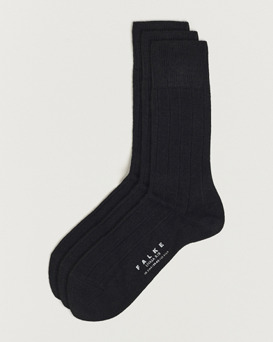 Herre | Strømper | Falke | 3-Pack Lhasa Cashmere Socks Black