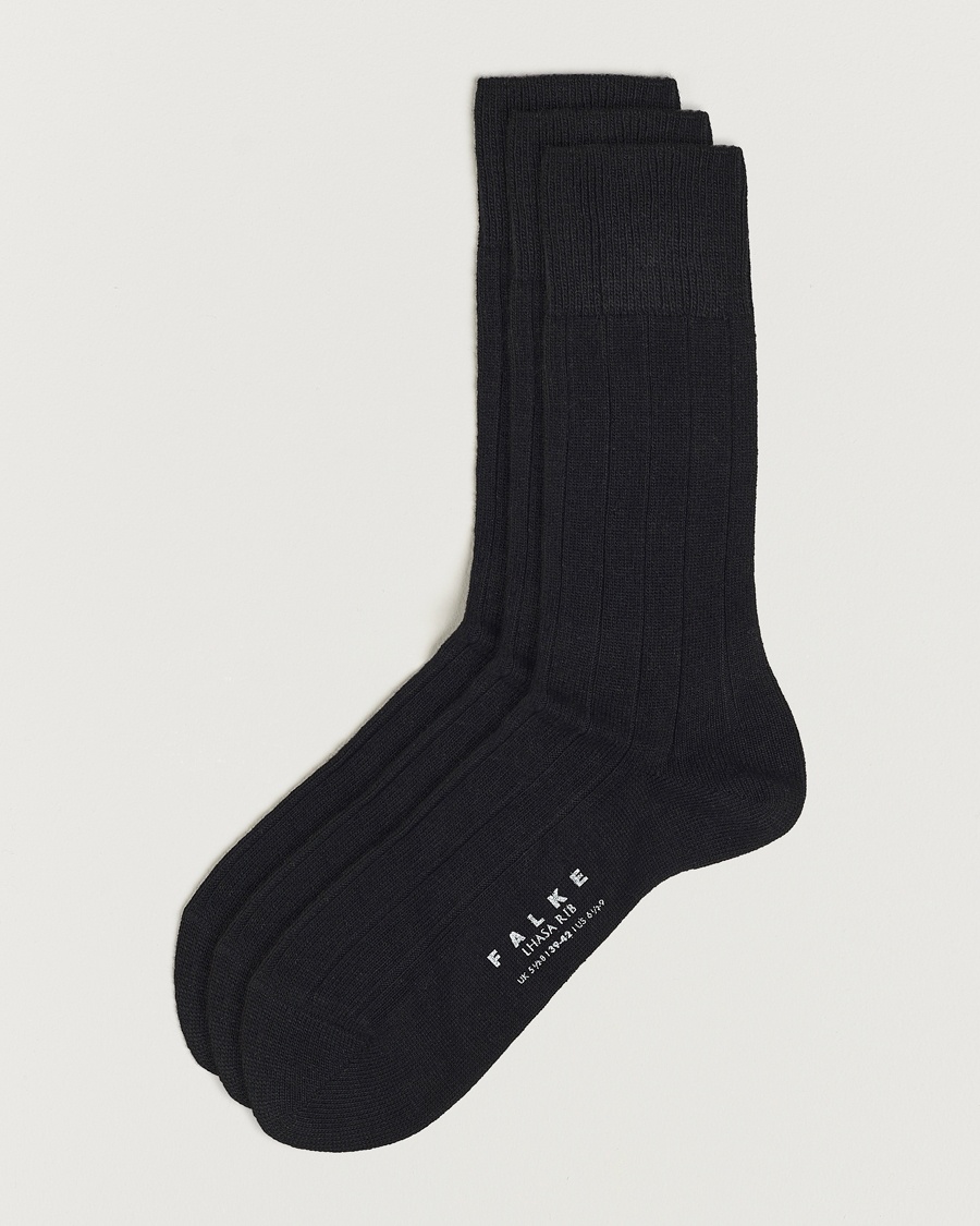 Falke 3-Pack Lhasa Cashmere Socks Black – Sort
