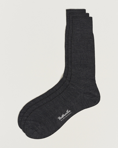 Herre | Almindelige sokker | Pantherella | 3-Pack Naish Merino/Nylon Sock Charcoal