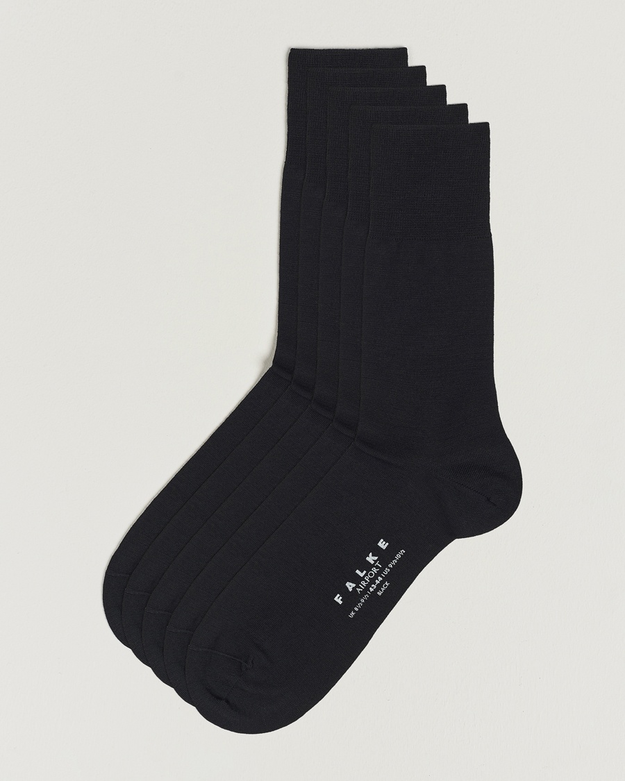 Falke 5-Pack Airport Socks Black – Sort
