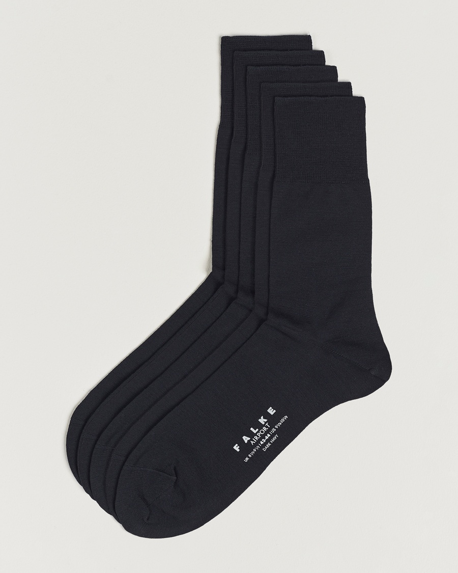 Falke 5-Pack Airport Socks Dark Navy – Blå