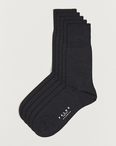 Herre | Falke | Falke | 5-Pack Airport Socks Anthracite Melange