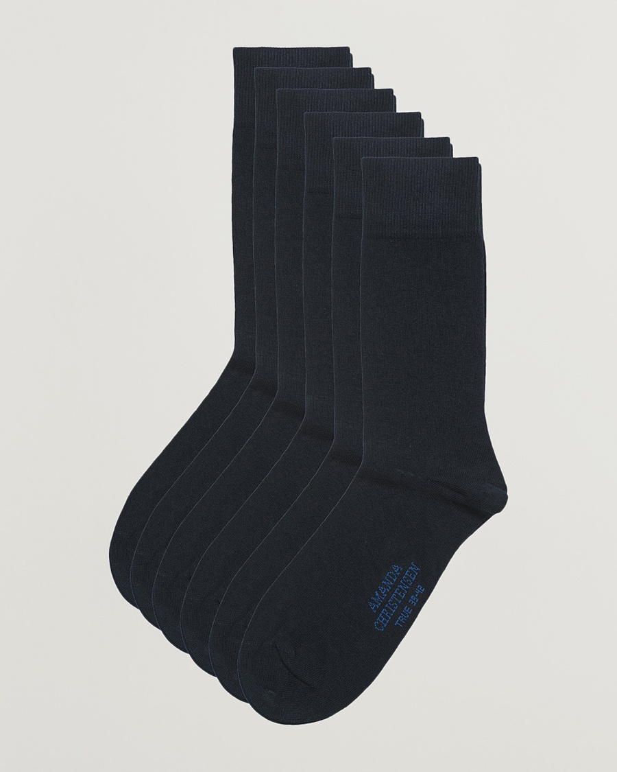 6-Pack True Cotton Socks Dark Navy – Blå