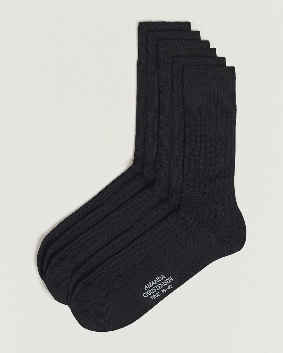 Klappe adjektiv overliggende 6-Pack True Cotton Ribbed Socks Black - CareOfCarl.dk