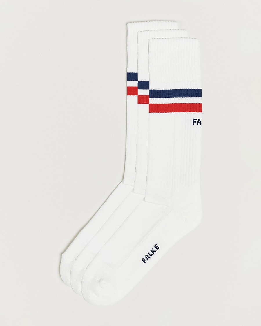 Falke 3-pack Dynamic Tennis Socks White/Blue/Red – Hvid