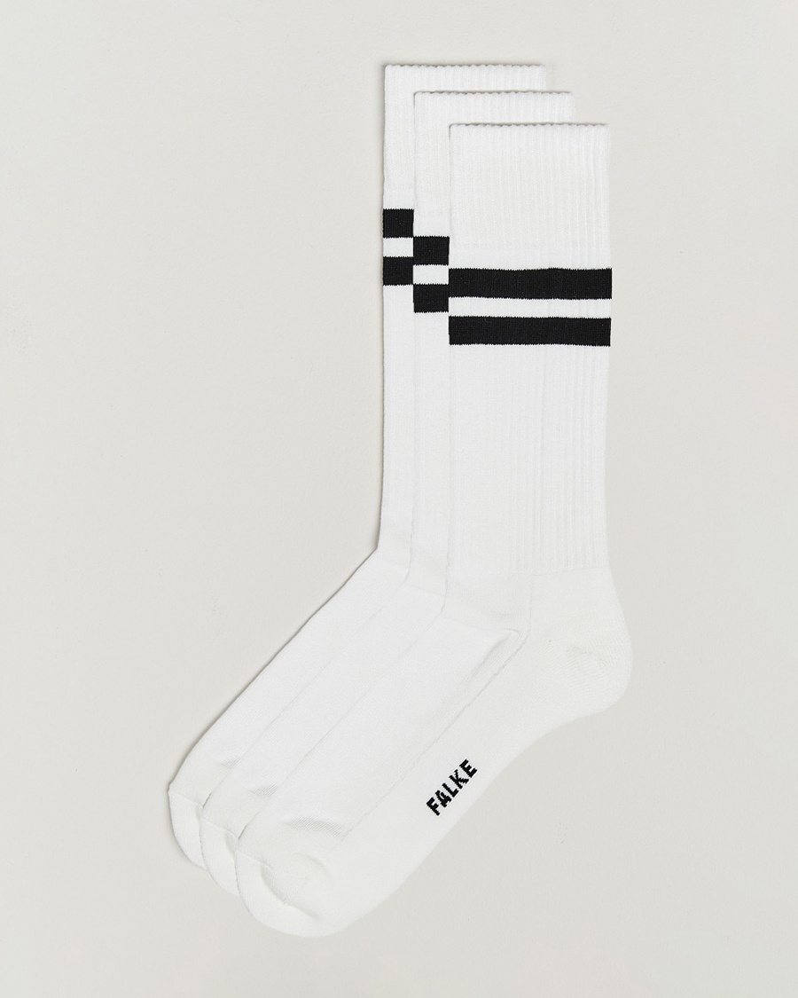 Falke 3-pack Dynamic Tennis Socks White/Black – Hvid