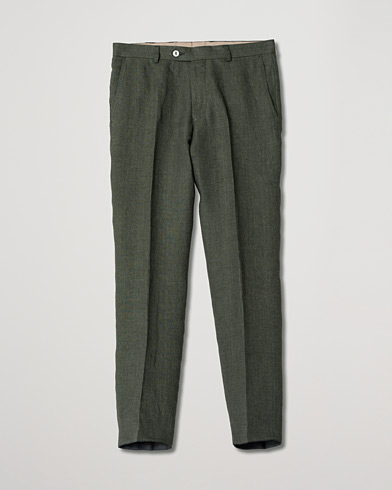 Herre | Pre-owned Bukser | Pre-owned | Oscar Jacobson Denz Linen Trousers Green