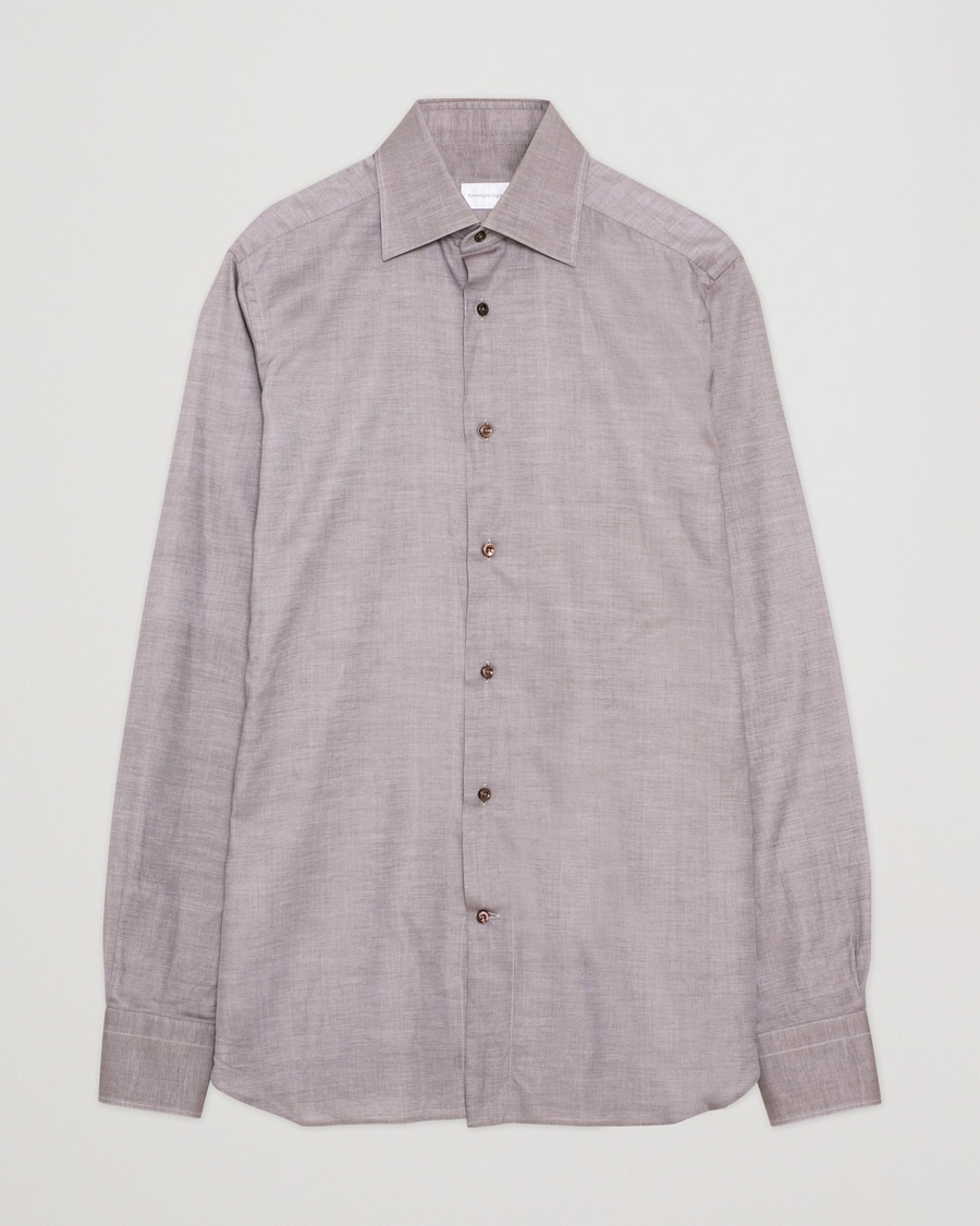 Pre-owned Ermenegildo Zegna Slim Fit Cotton Shirt Grey M – Grå