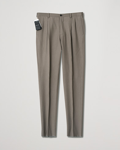 Herre | Pre-owned Bukser | Pre-owned | Giorgio Armani Tapered Wool Flannel Trousers Light Grey