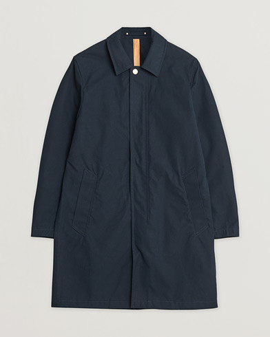 Pre-owned Private White V.C. Unlined Cotton Ventile Mac Coat 3.0 Navy 2 - XS – Blå